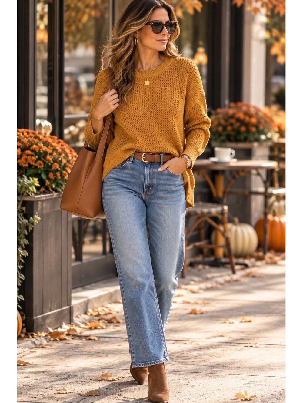 Akini Sweater Womens Medium Yellow Mustard Crewneck Pullover Side Zippers Knit